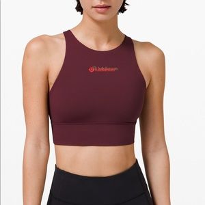 lululemon energy bra high neck long line lunar new year bra, cassis